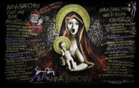 ANNA BIANCHINI technique mixte sur toile : 100X160 cm.